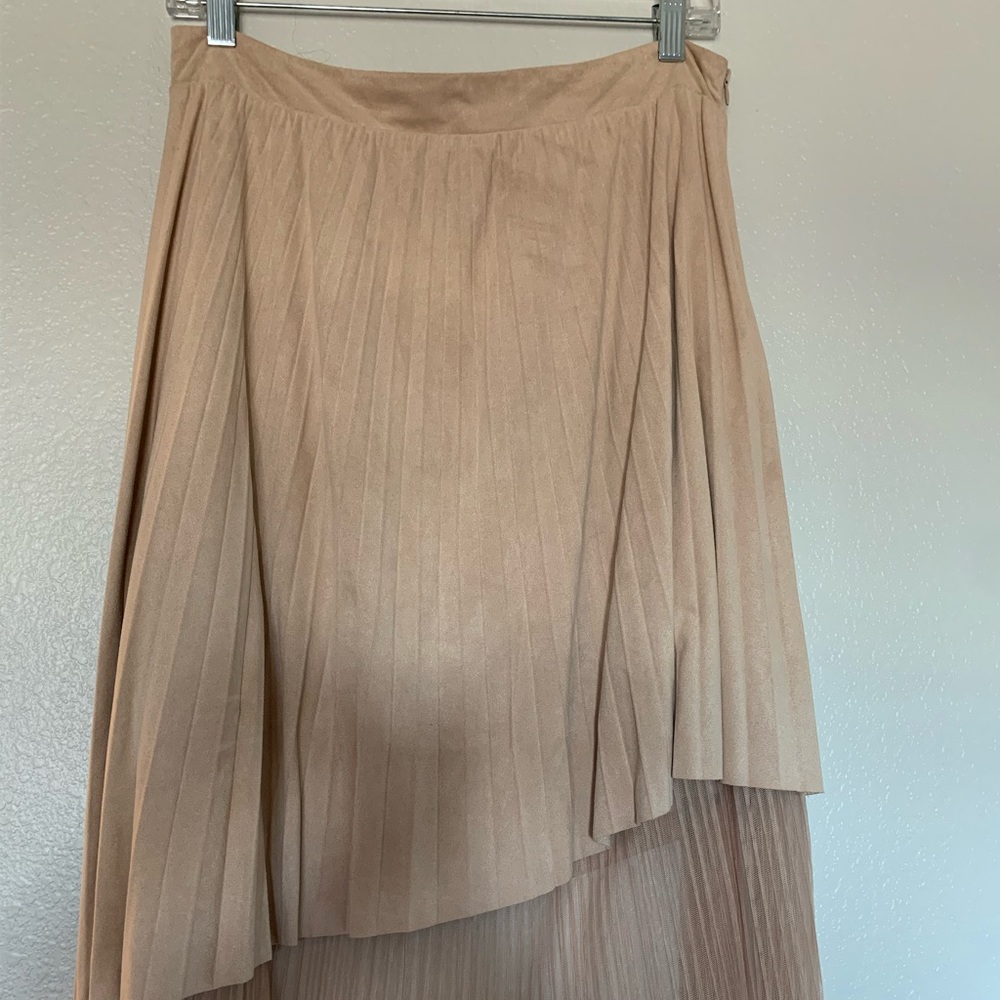 Zara suede & lace a-line skirt